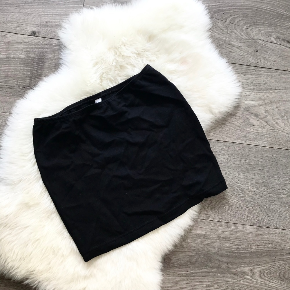 American Apparel Black Ponte Mini Skirt